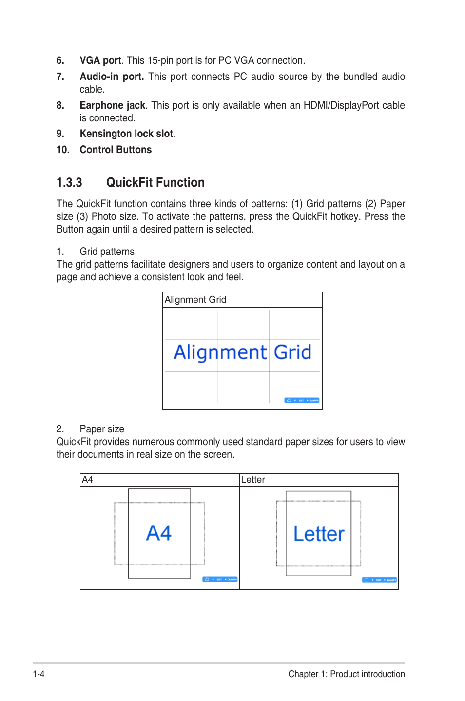 3 quickfit function, Quickfit function -4, Quickfit.function | Asus VN279QLB User Manual | Page 12 / 30