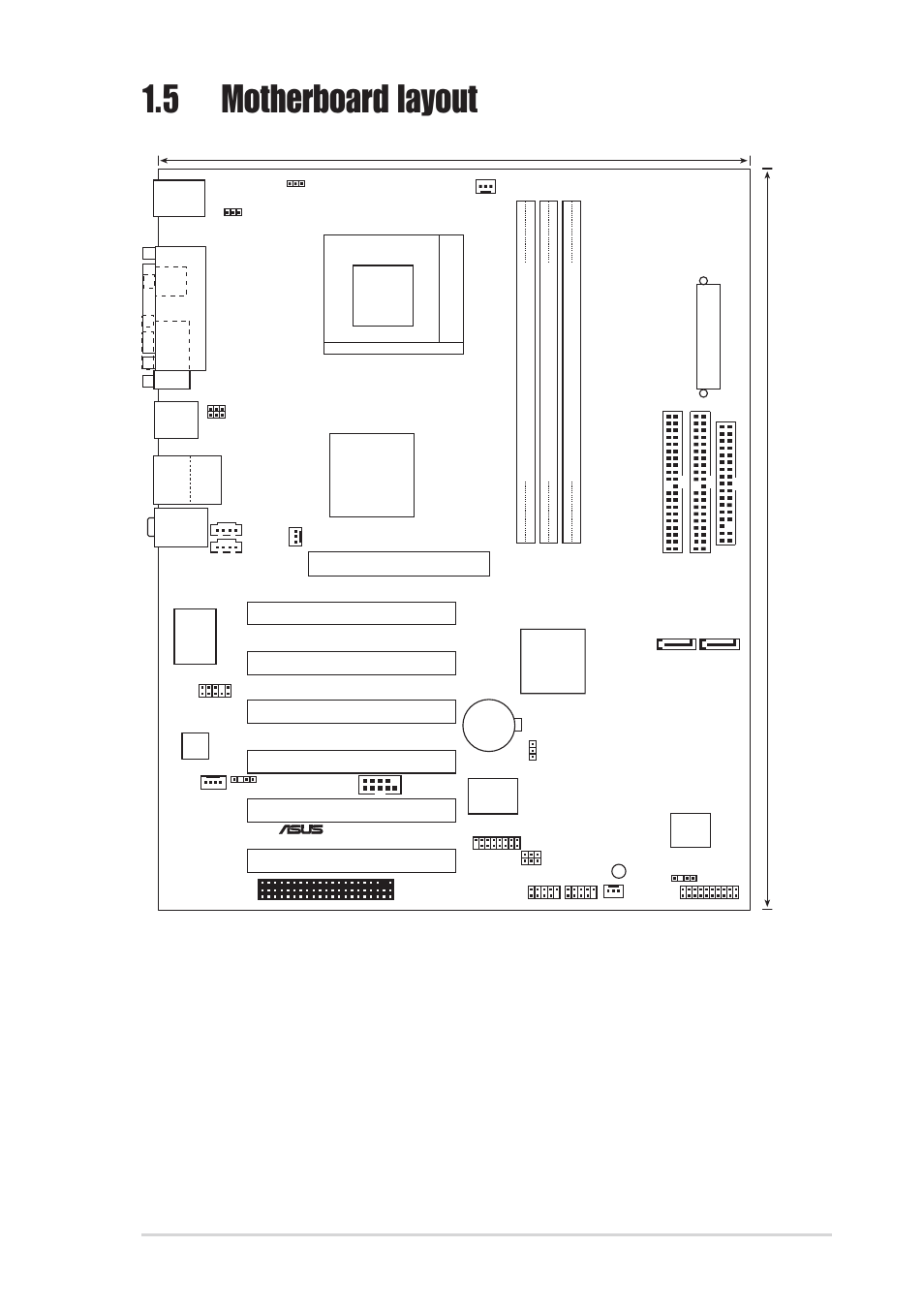 5 motherboard layout, Via kt600, Pci1 | Chipset, A7v600, Socket 462 | Asus A7V600 User Manual | Page 19 / 82