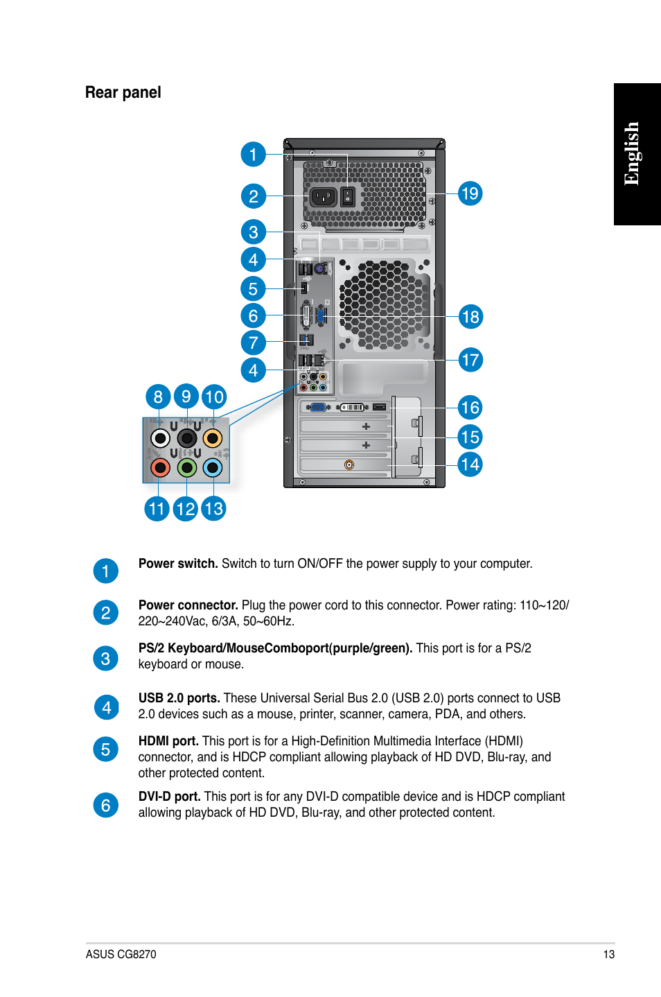 English | Asus CG8270 User Manual | Page 13 / 72