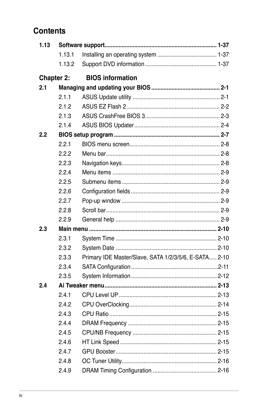 Asus M4A88T-V EVO/USB3 User Manual | Page 4 / 84