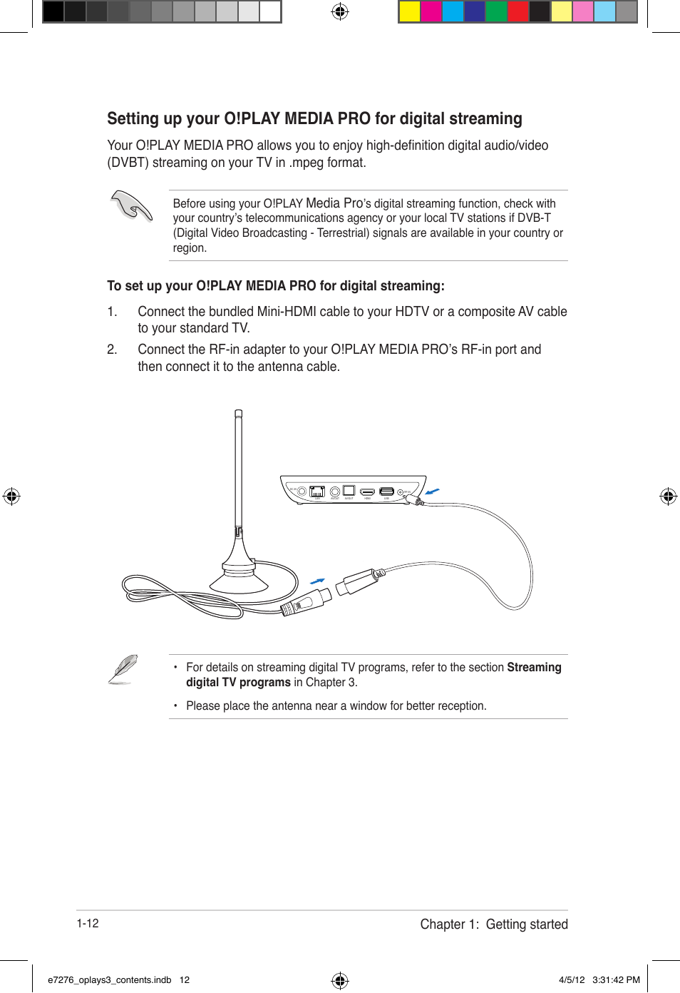 Chapter 1: getting started, Media pro | Asus O!Play Media Pro User Manual | Page 22 / 72