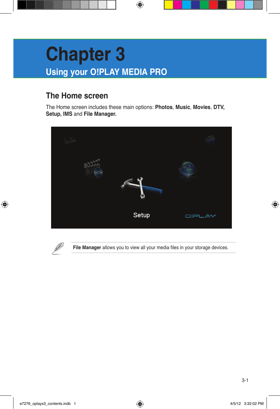 Chapter 3, Using your o!play media pro | Asus O!Play Media Pro User Manual | Page 39 / 72