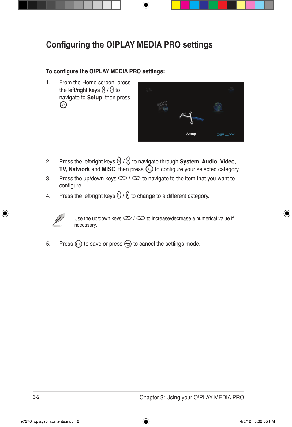 Configuring the o!play media pro settings | Asus O!Play Media Pro User Manual | Page 40 / 72