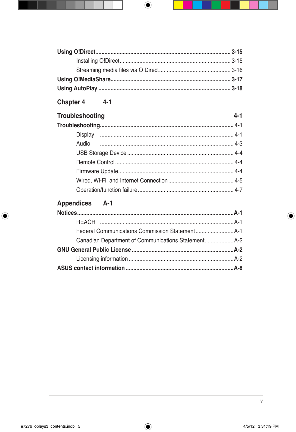 Asus O!Play Media Pro User Manual | Page 5 / 72