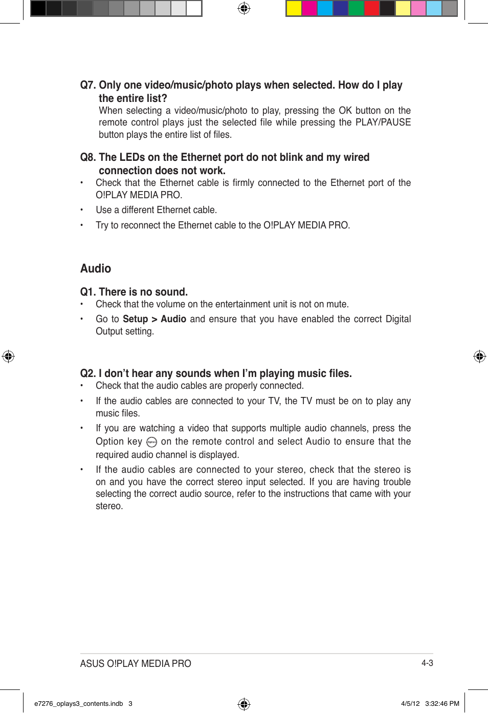 Audio | Asus O!Play Media Pro User Manual | Page 59 / 72