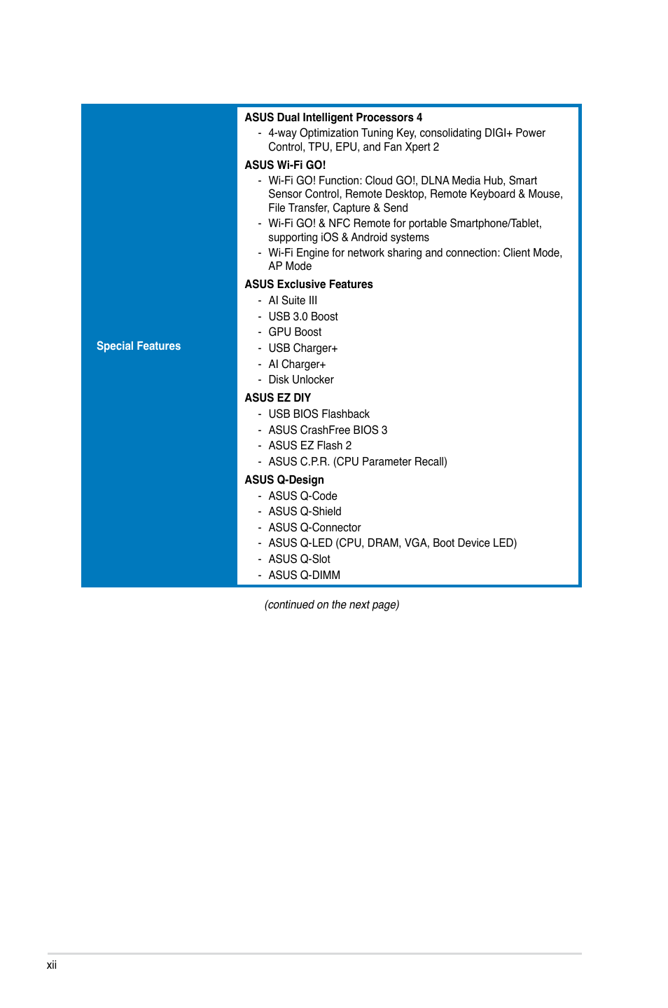 Asus MAXIMUS VI FORMULA User Manual | Page 12 / 212