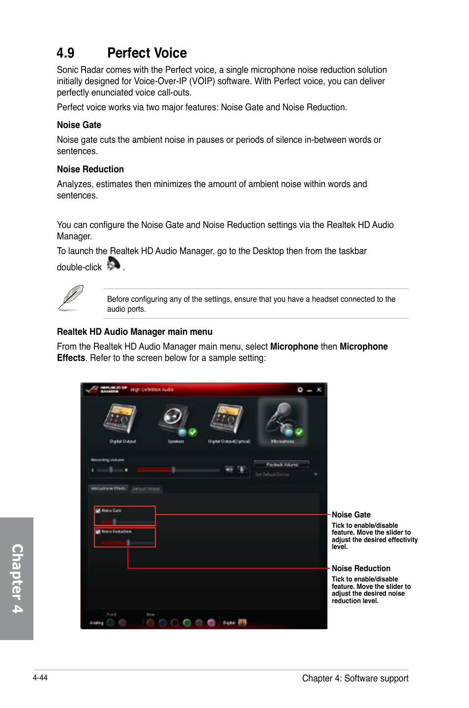 9 perfect voice, Perfect voice -44, Chapter 4 4.9 perfect voice | Asus MAXIMUS VI FORMULA User Manual | Page 196 / 212