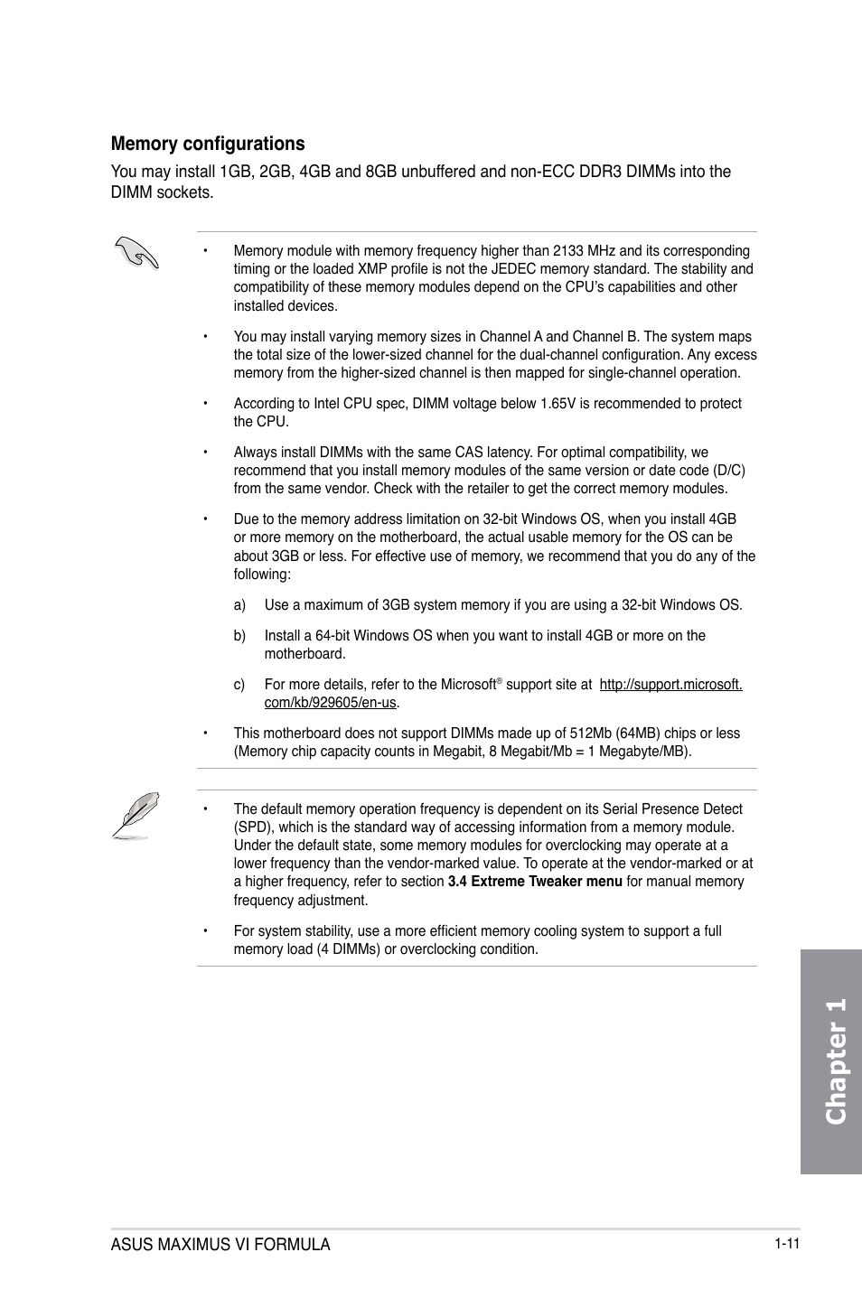 Chapter 1 | Asus MAXIMUS VI FORMULA User Manual | Page 27 / 212