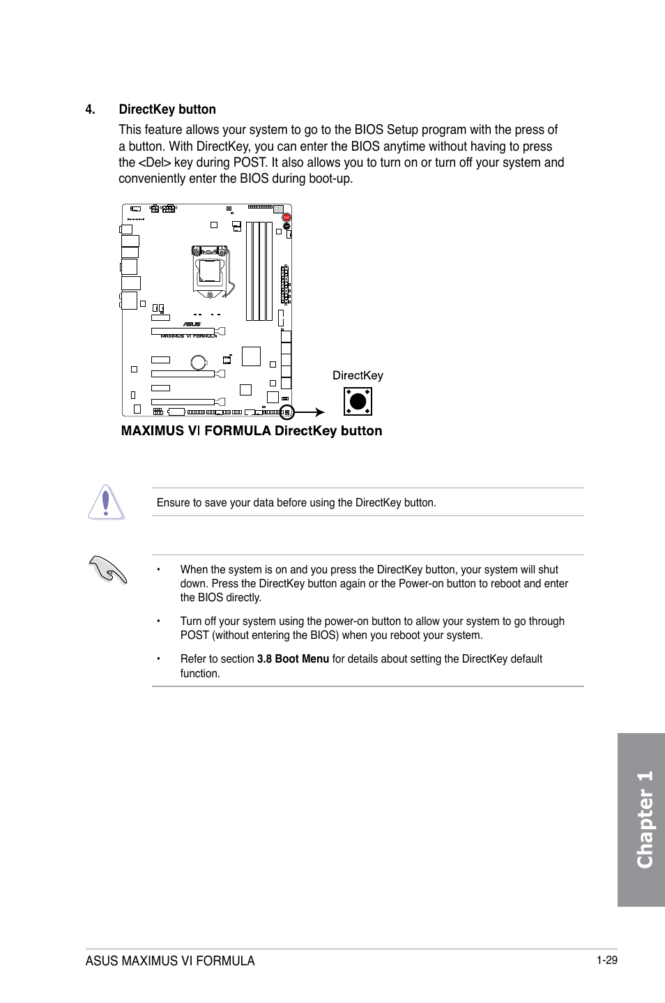 Chapter 1 | Asus MAXIMUS VI FORMULA User Manual | Page 45 / 212