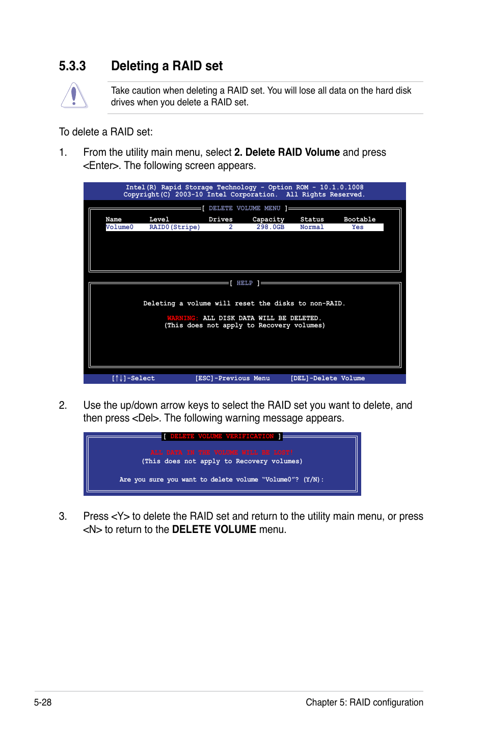 3 deleting a raid set | Asus TS100-E7/PI4 User Manual | Page 112 / 136