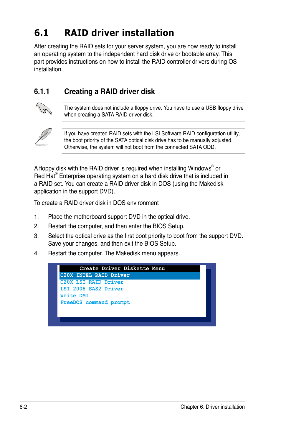 1 raid driver installation, 1 creating a raid driver disk | Asus TS100-E7/PI4 User Manual | Page 120 / 136