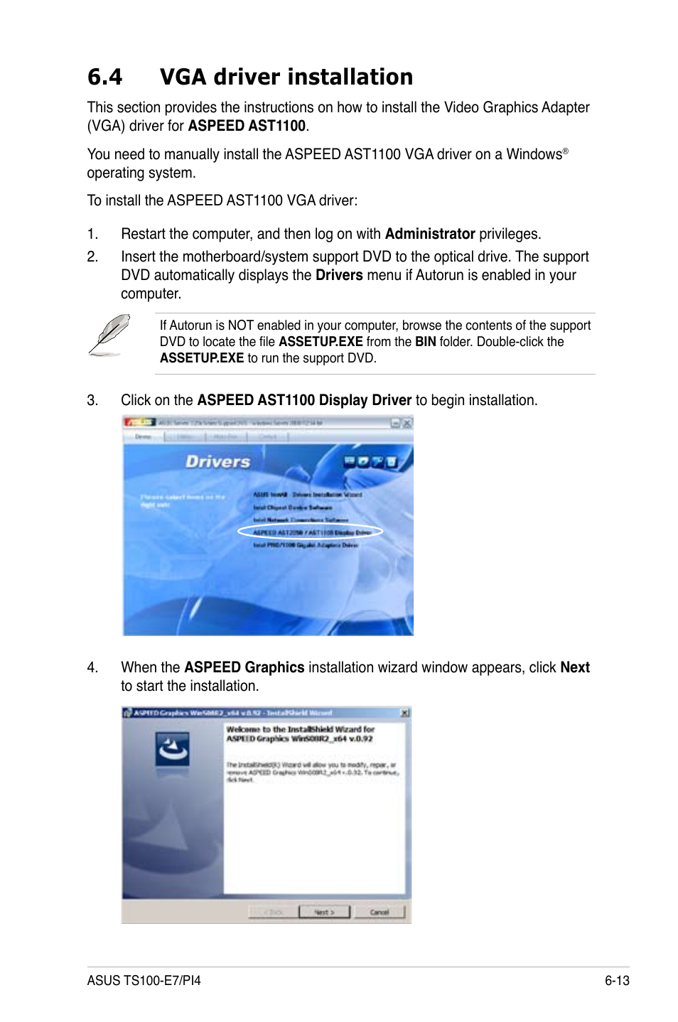 4 vga driver installation | Asus TS100-E7/PI4 User Manual | Page 131 / 136