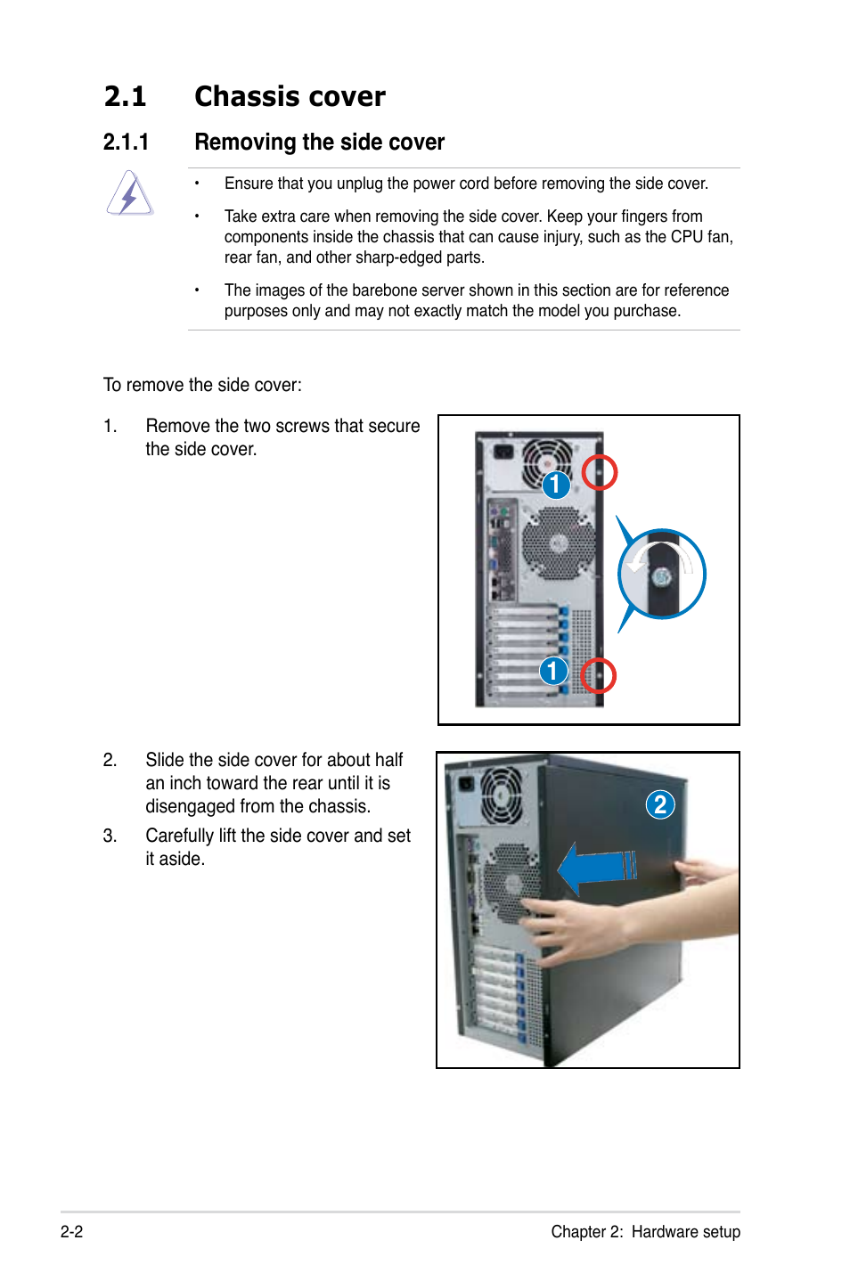 1 chassis cover | Asus TS100-E7/PI4 User Manual | Page 22 / 136