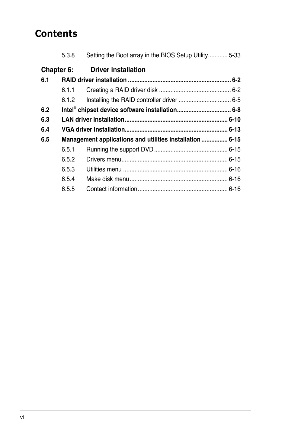 Asus TS100-E7/PI4 User Manual | Page 6 / 136