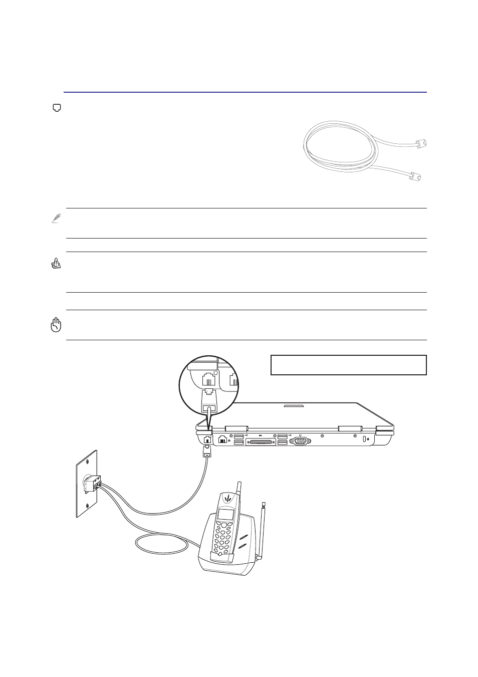 Modem connection | Asus Z61A User Manual | Page 41 / 70