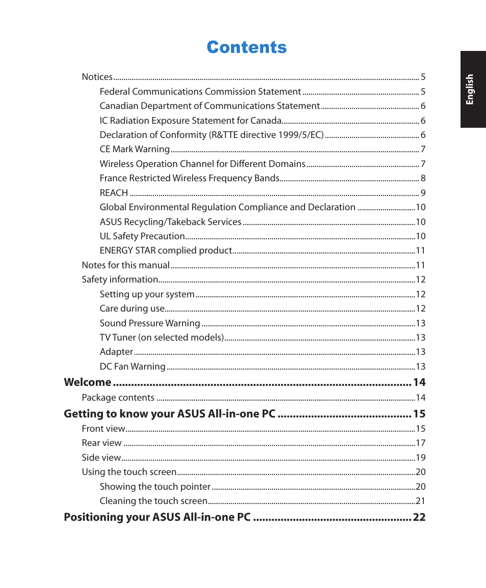 Asus ET1611PUT User Manual | Page 3 / 38