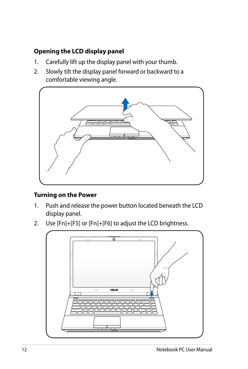 Asus X4LSM User Manual | Page 12 / 100