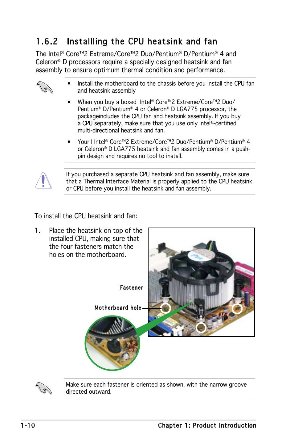 2 installling the cpu heatsink and fan | Asus P5L-MX/IPAT User Manual | Page 22 / 78