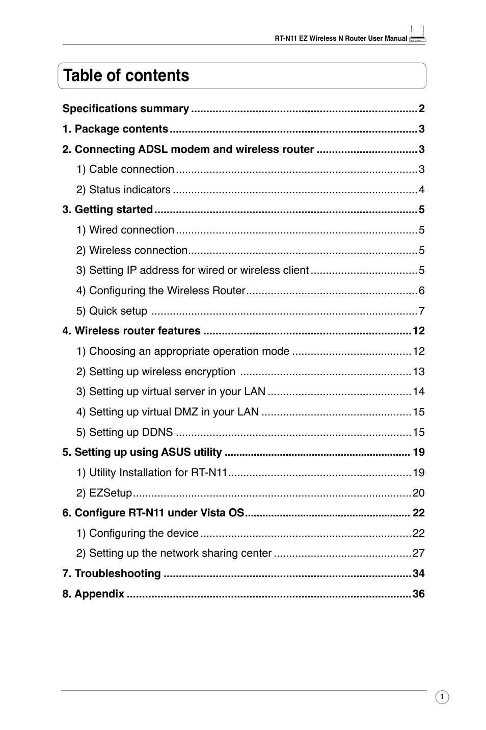 Asus RT-N11 User Manual | Page 3 / 44