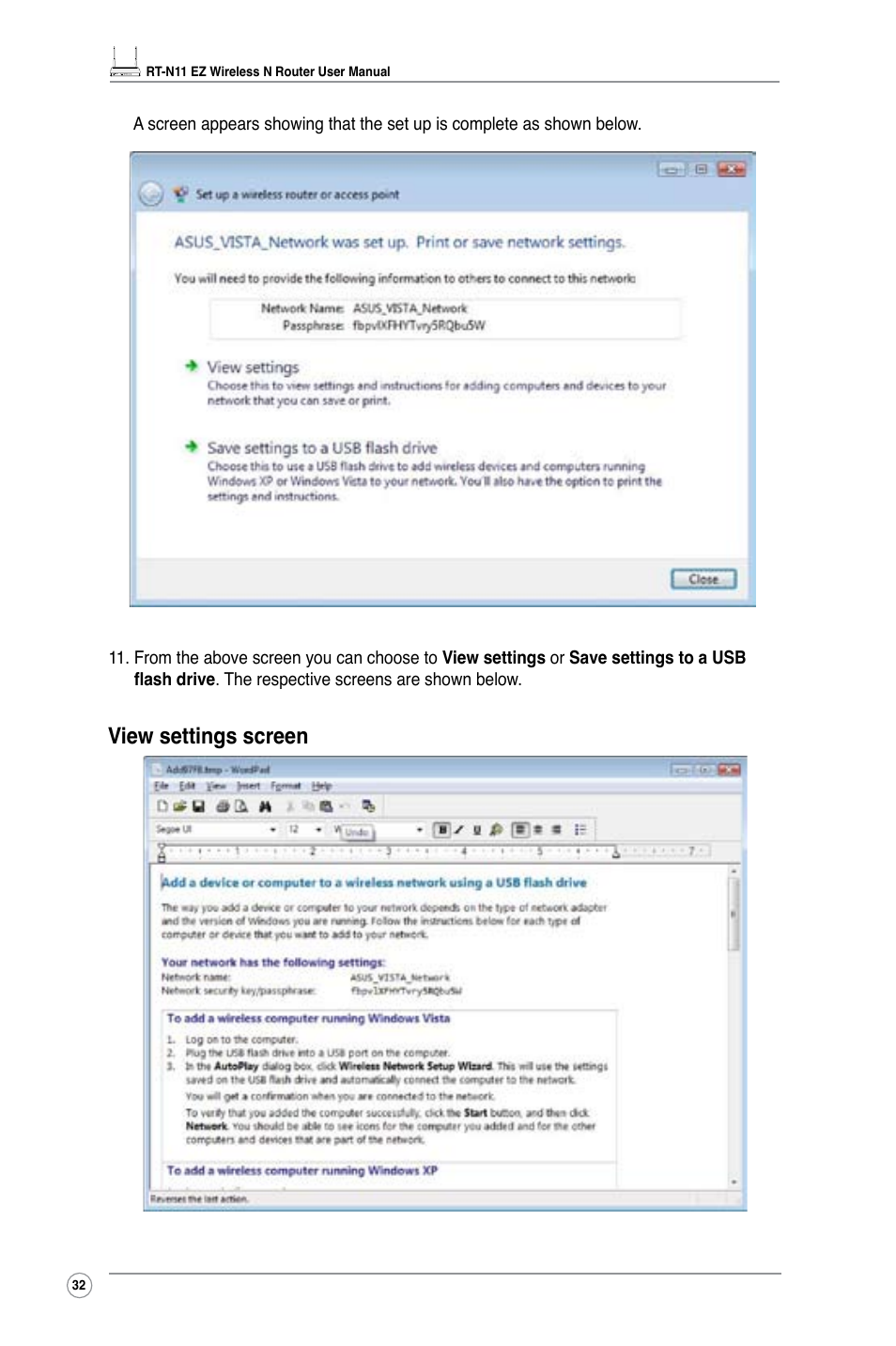 View settings screen | Asus RT-N11 User Manual | Page 34 / 44