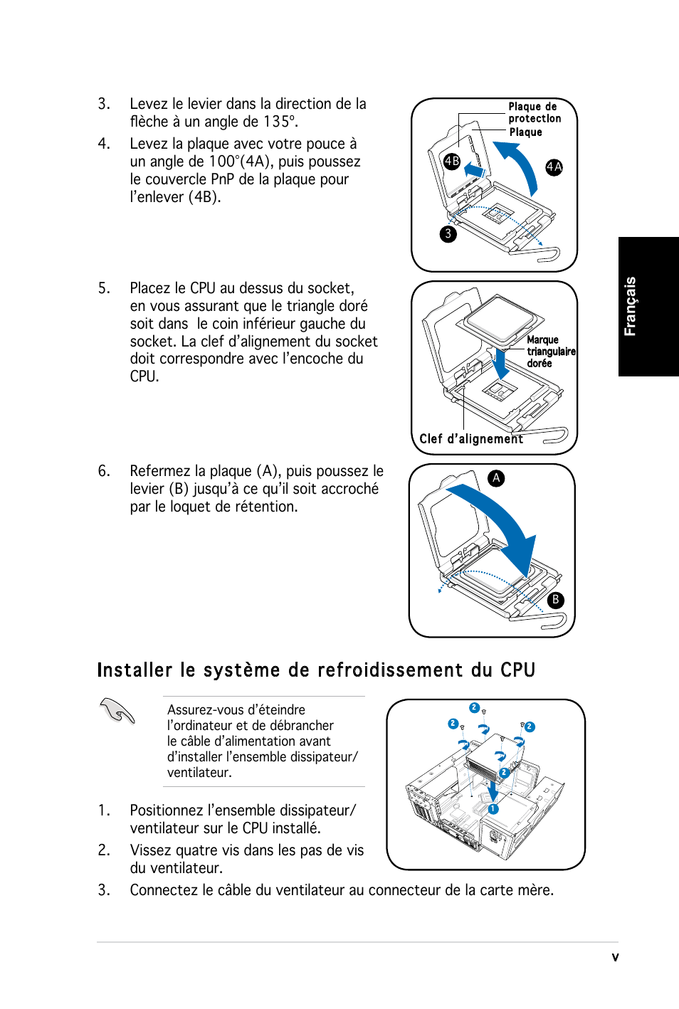 Installer le système de refroidissement du cpu | Asus T3-PH1 User Manual | Page 13 / 80