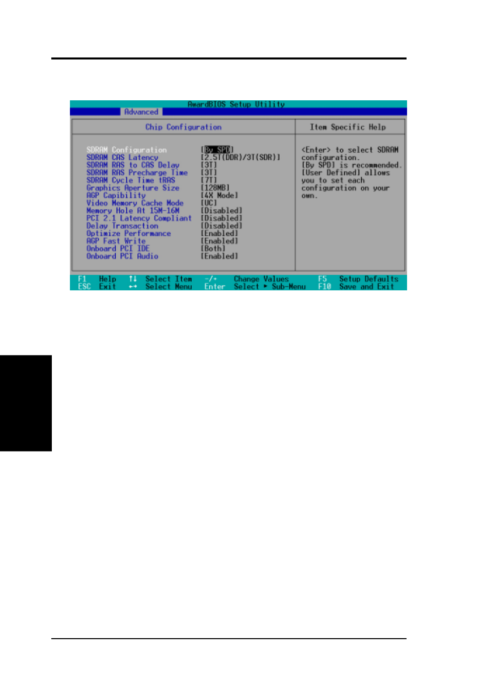 Bios setup, 1 chip configuration | Asus CUA266 User Manual | Page 60 / 94