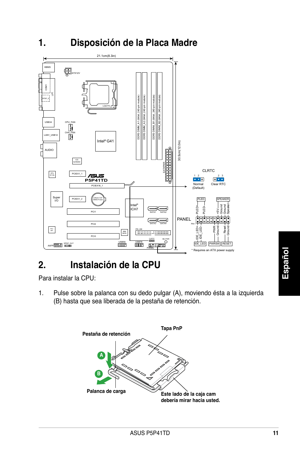 Español | Asus P5P41TD User Manual | Page 11 / 41