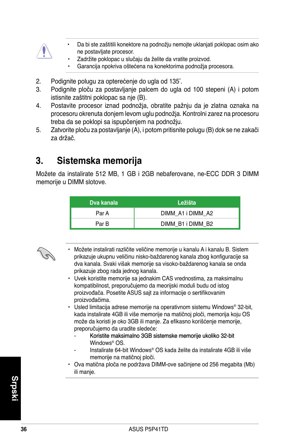 Srpski | Asus P5P41TD User Manual | Page 36 / 41