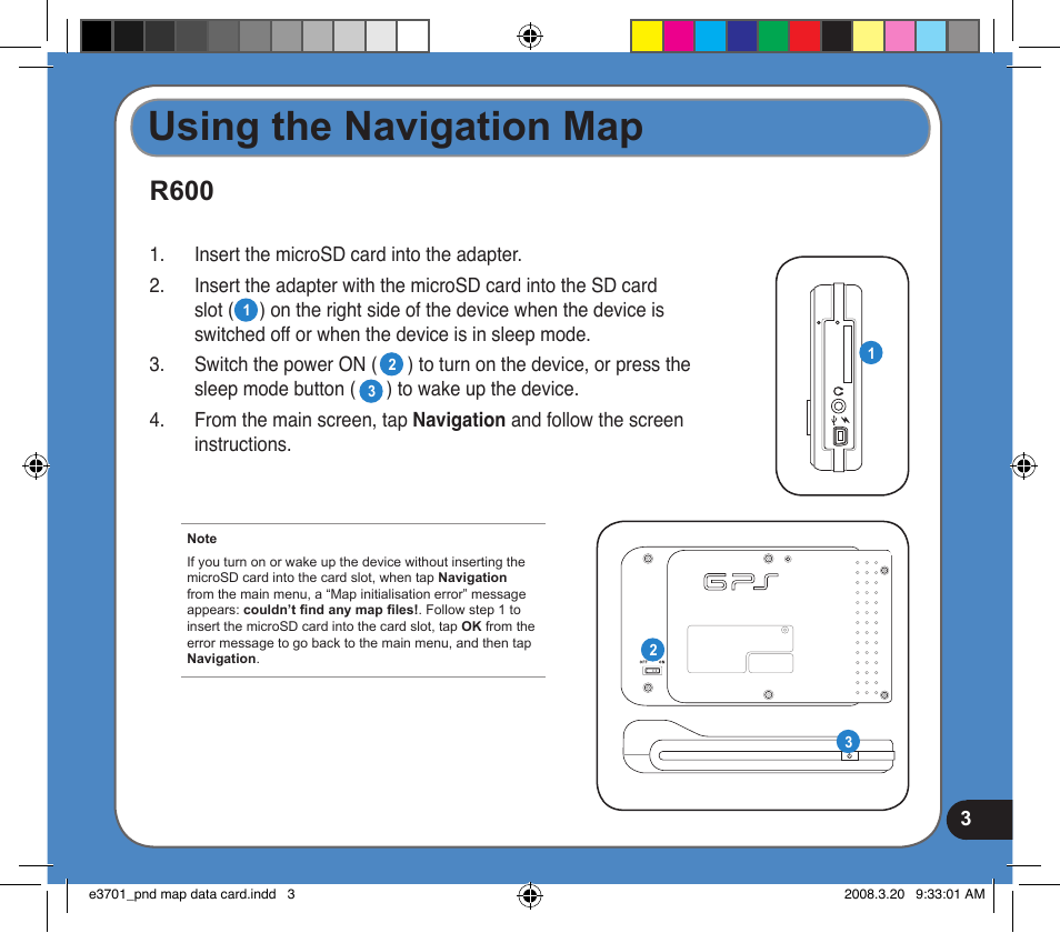 Using the navigation map, R600 | Asus R700T User Manual | Page 3 / 4