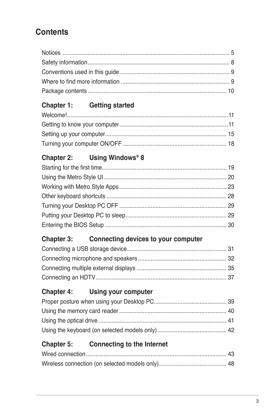 Asus CM6730 User Manual | Page 3 / 72