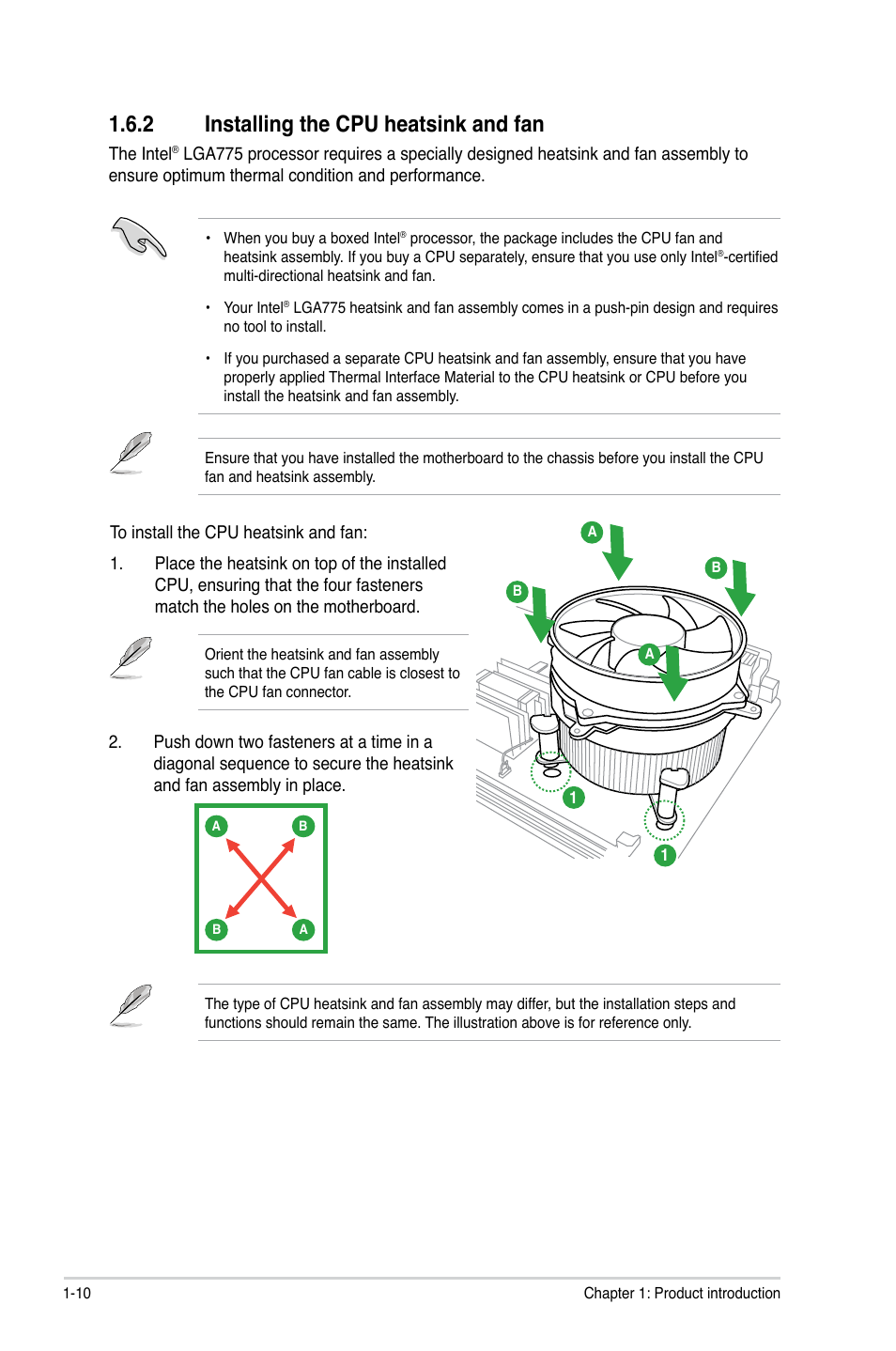 2 installing the cpu heatsink and fan, Installing the cpu heatsink and fan -10, Installing.the.cpu.heatsink.and.fan | Asus P5N73-CM User Manual | Page 20 / 64