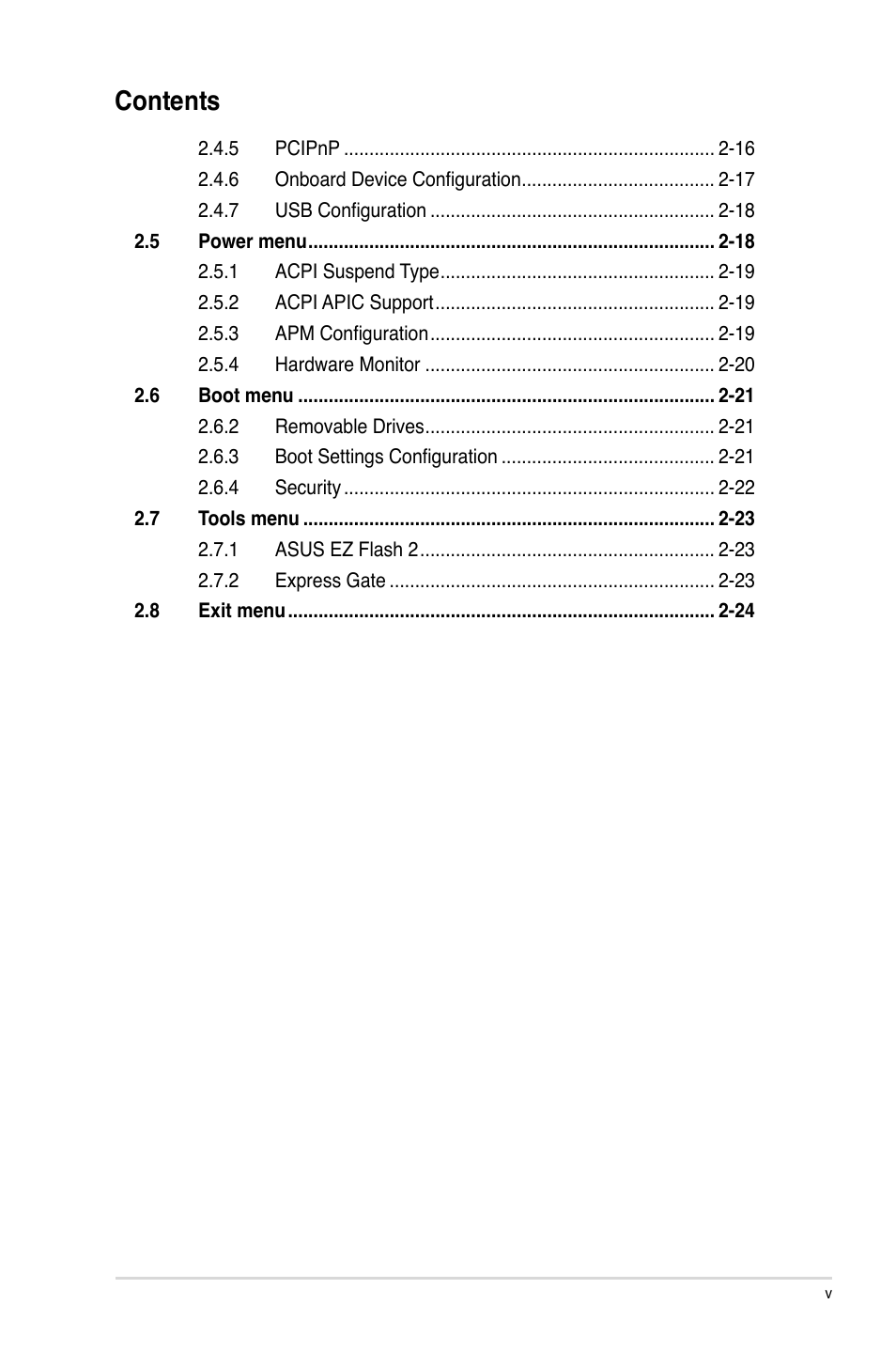 Asus P5N73-CM User Manual | Page 5 / 64