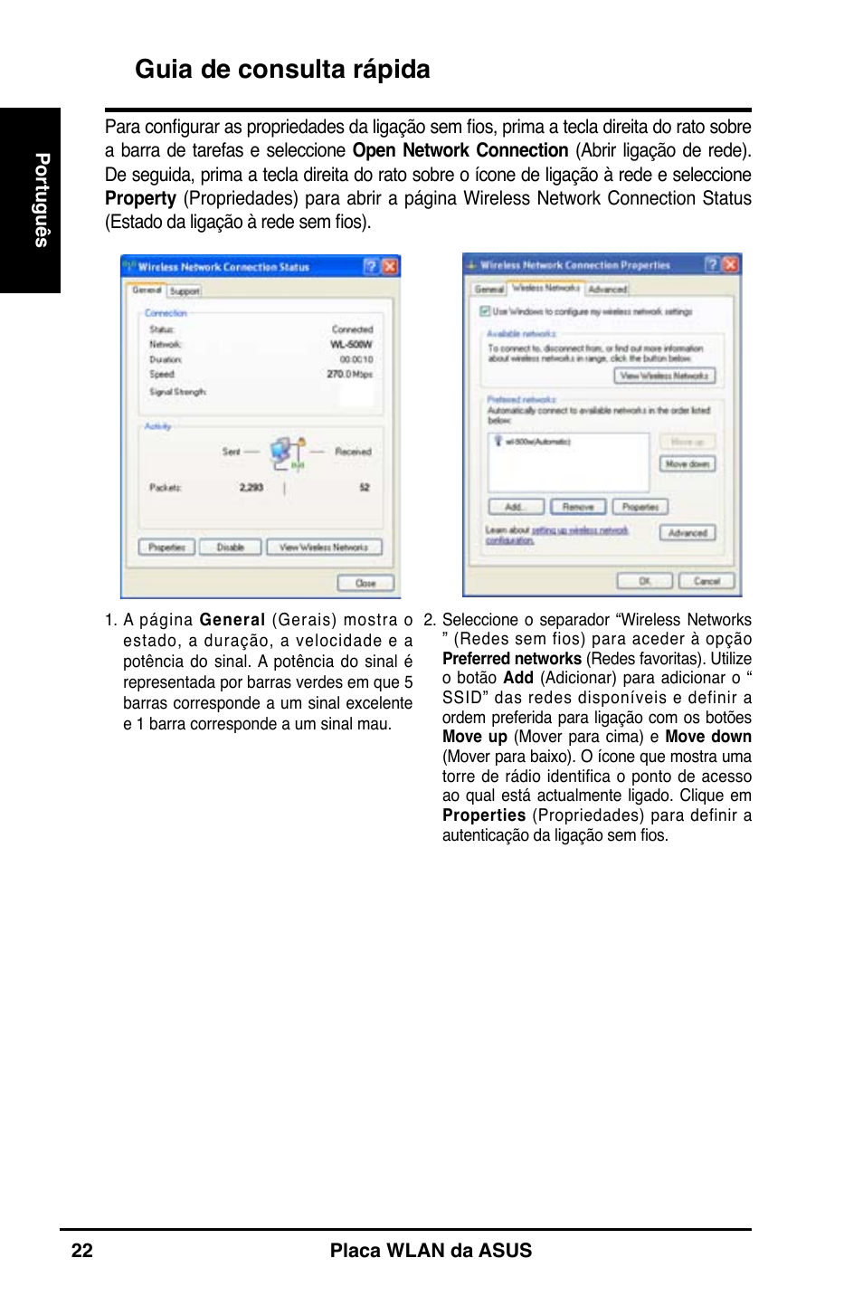 Guia de consulta rápida | Asus WL-160N User Manual | Page 24 / 55