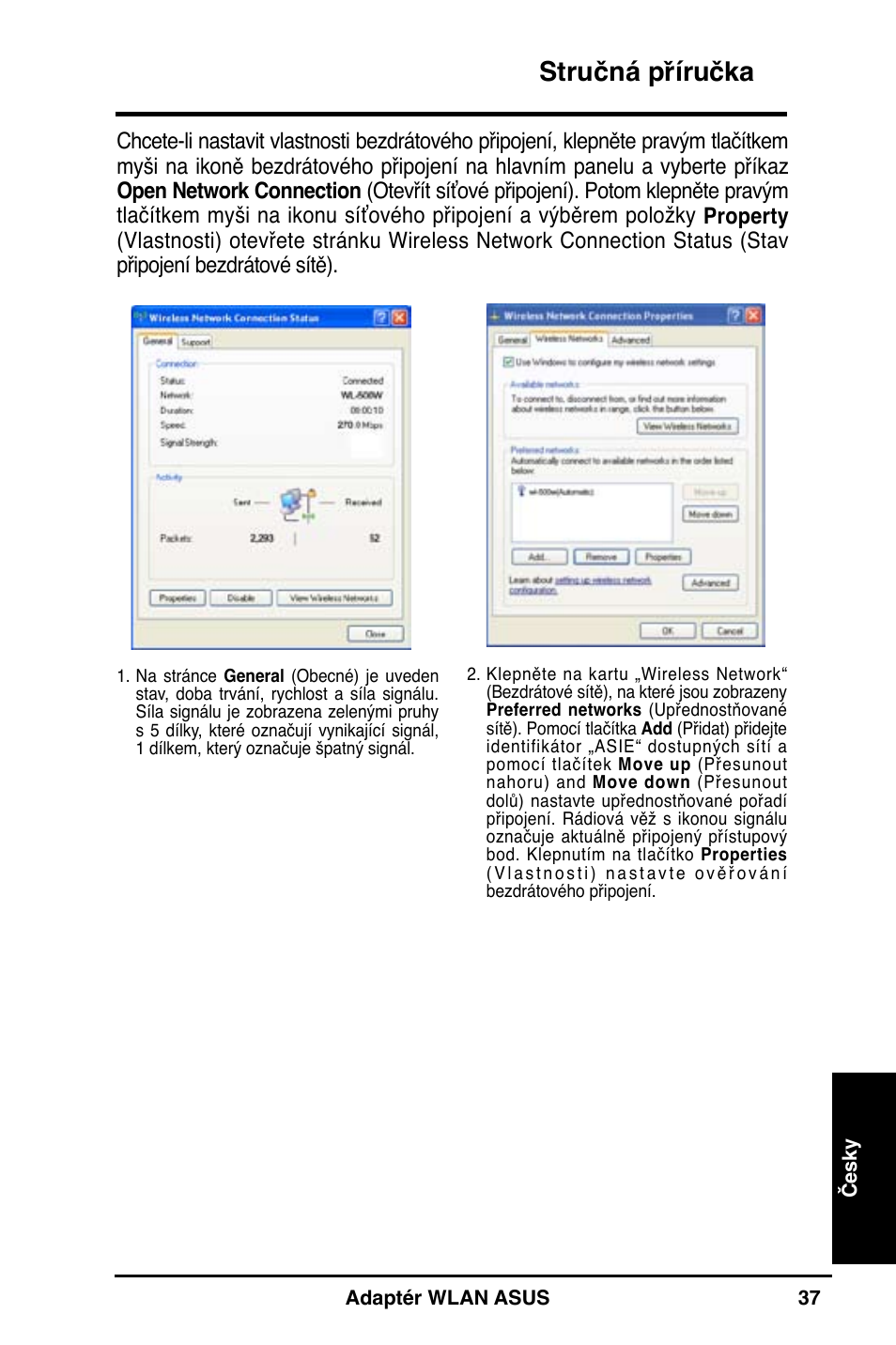 Stručná příručka | Asus WL-160N User Manual | Page 39 / 55