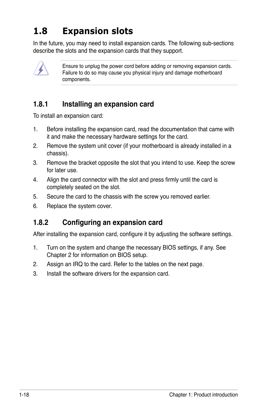 8 expansion slots, 1 installing an expansion card, 2 configuring an expansion card | Asus M3N78-EMH HDMI User Manual | Page 30 / 102