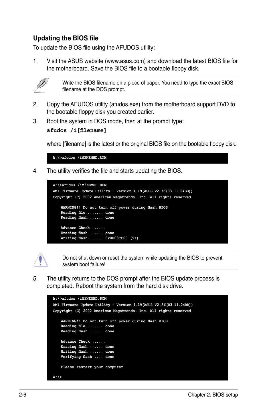 Updating the bios file | Asus M3N78-EMH HDMI User Manual | Page 52 / 102