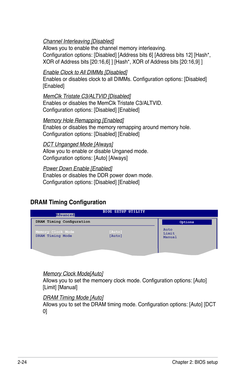 Dram timing configuration | Asus M3N78-EMH HDMI User Manual | Page 70 / 102