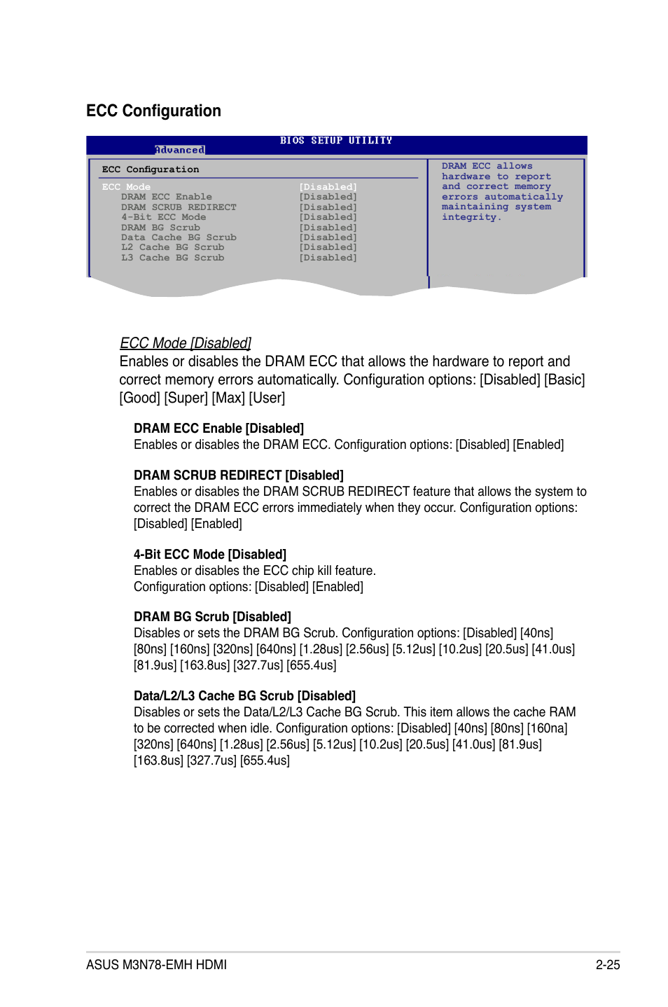 Ecc configuration | Asus M3N78-EMH HDMI User Manual | Page 71 / 102