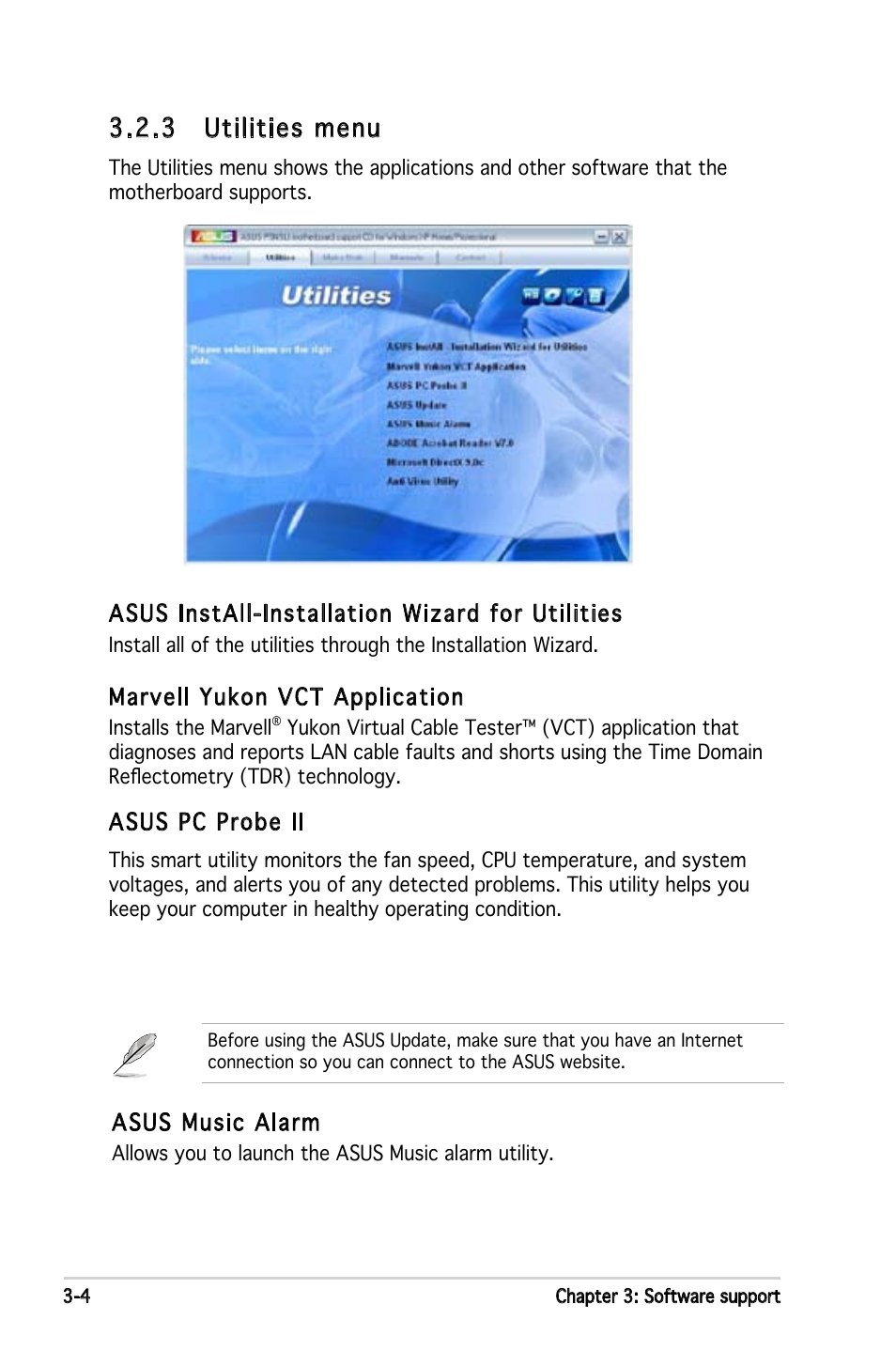 3 utilities menu | Asus P5NSLI User Manual | Page 106 / 124