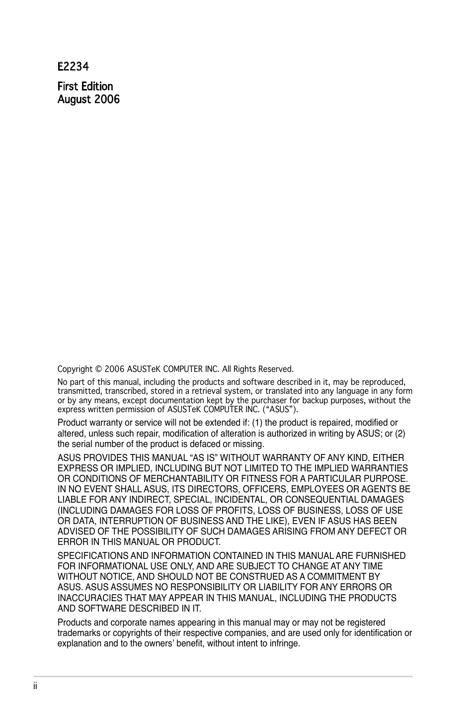 Asus P5NSLI User Manual | Page 2 / 124