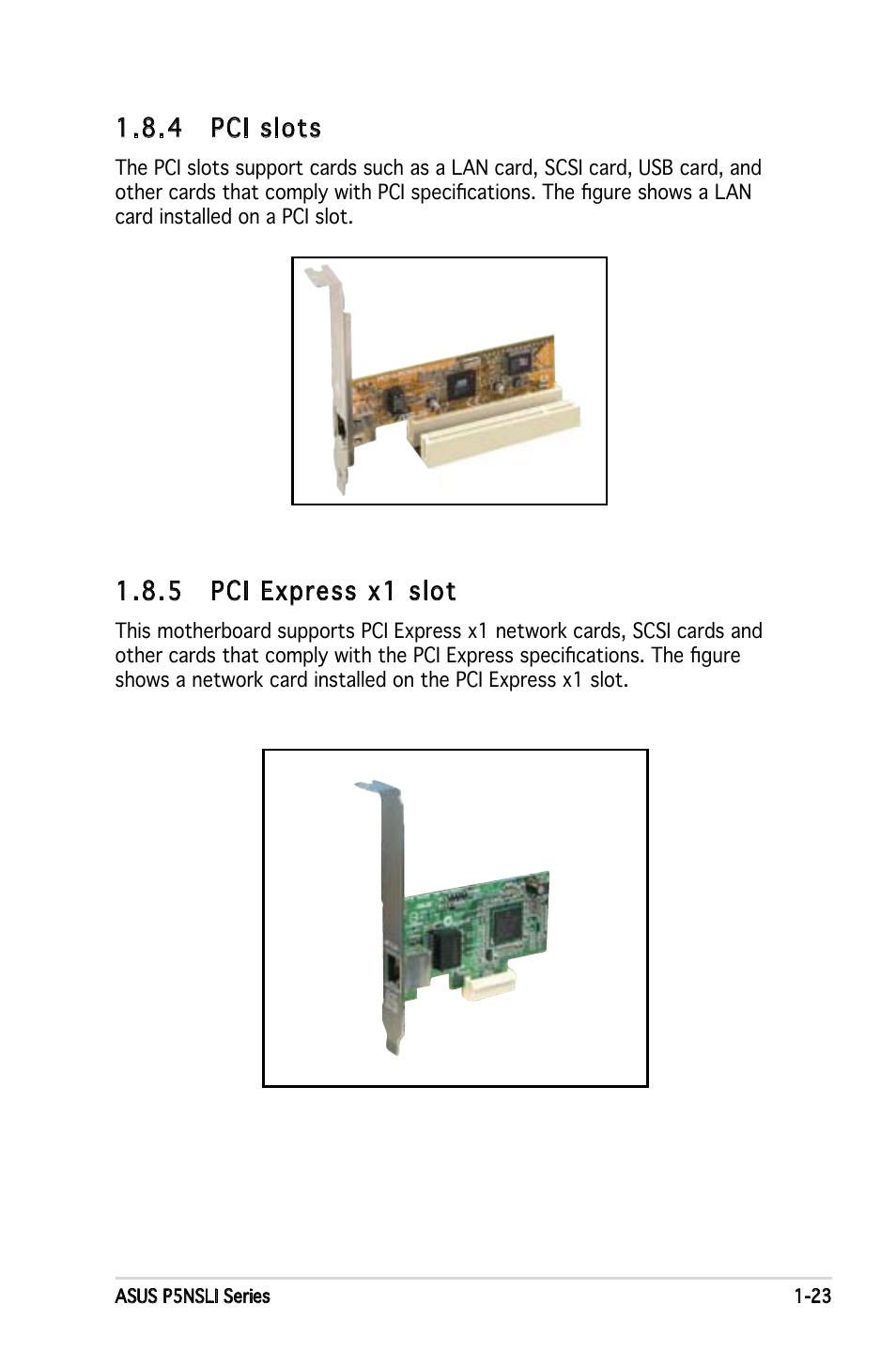 4 pci slots, 5 pci express x1 slot | Asus P5NSLI User Manual | Page 37 / 124