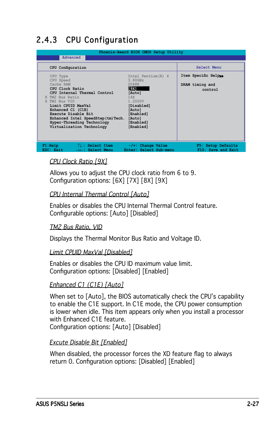 3 cpu configuration | Asus P5NSLI User Manual | Page 77 / 124