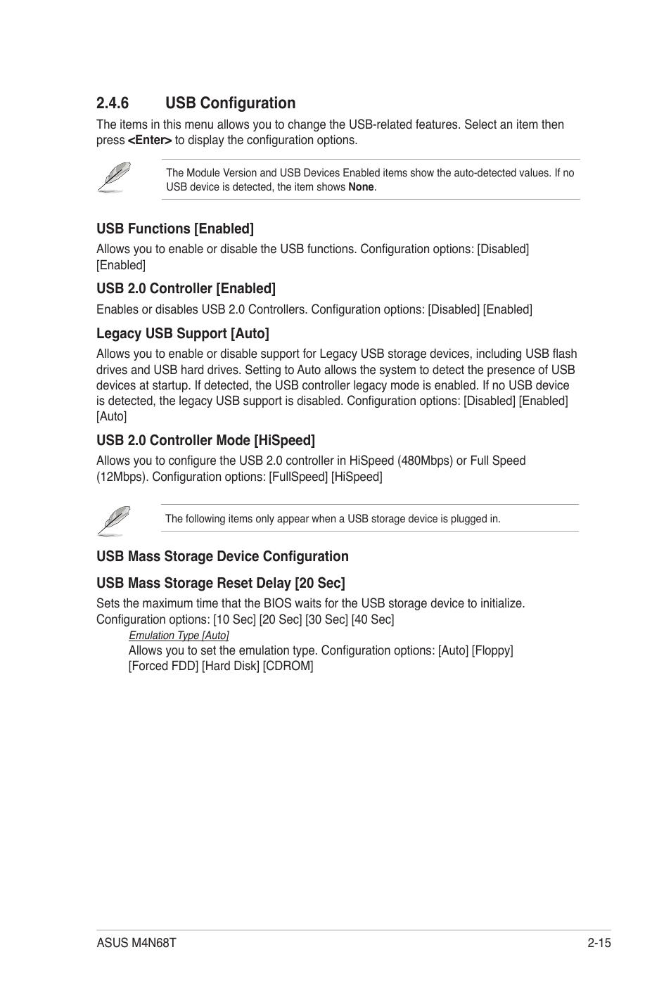6 usb configuration, Usb configuration -15 | Asus M4N68T User Manual | Page 53 / 62
