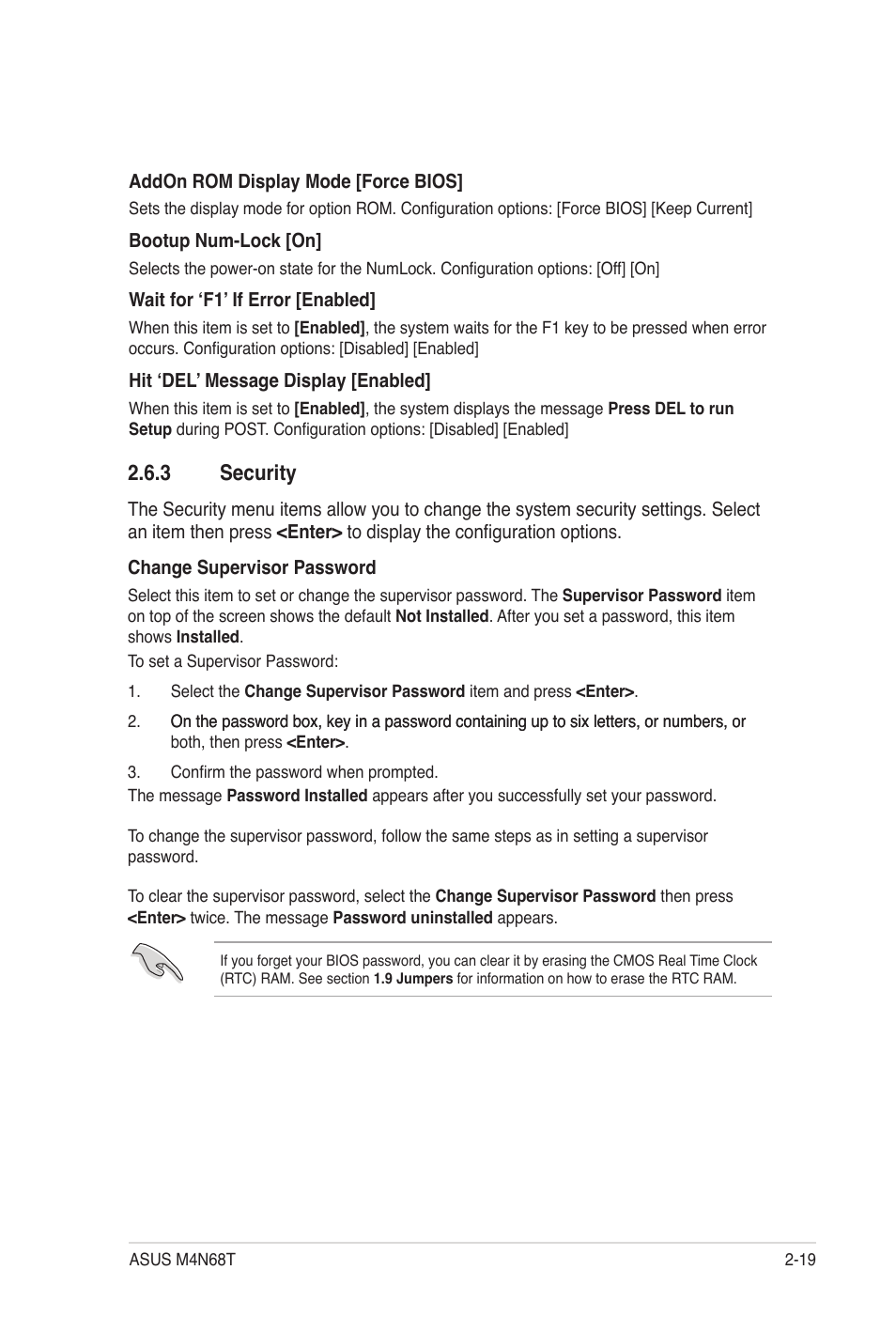 3 security, Security -19 | Asus M4N68T User Manual | Page 57 / 62