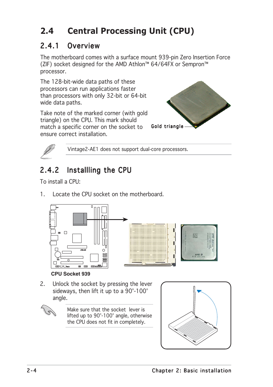 4 central processing unit (cpu) | Asus V2-AE1 User Manual | Page 20 / 110