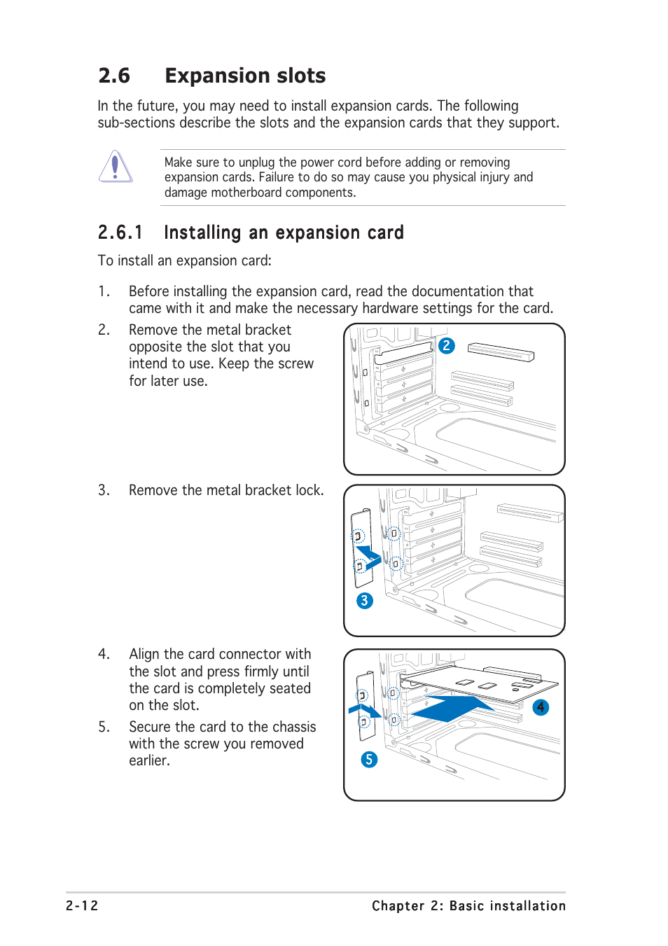 6 expansion slots | Asus V2-AE1 User Manual | Page 28 / 110