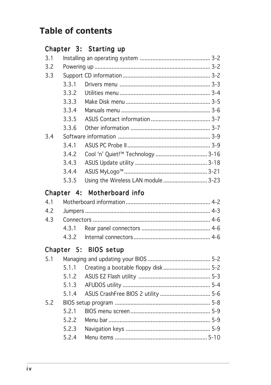 Asus V2-AE1 User Manual | Page 4 / 110