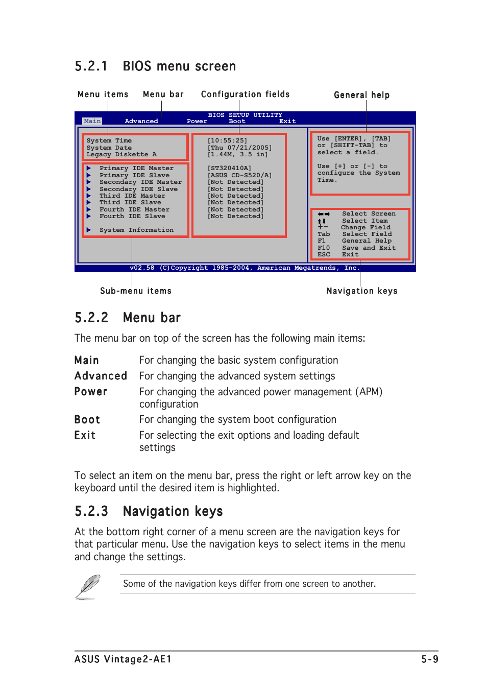 2 menu bar menu bar menu bar menu bar menu bar | Asus V2-AE1 User Manual | Page 83 / 110