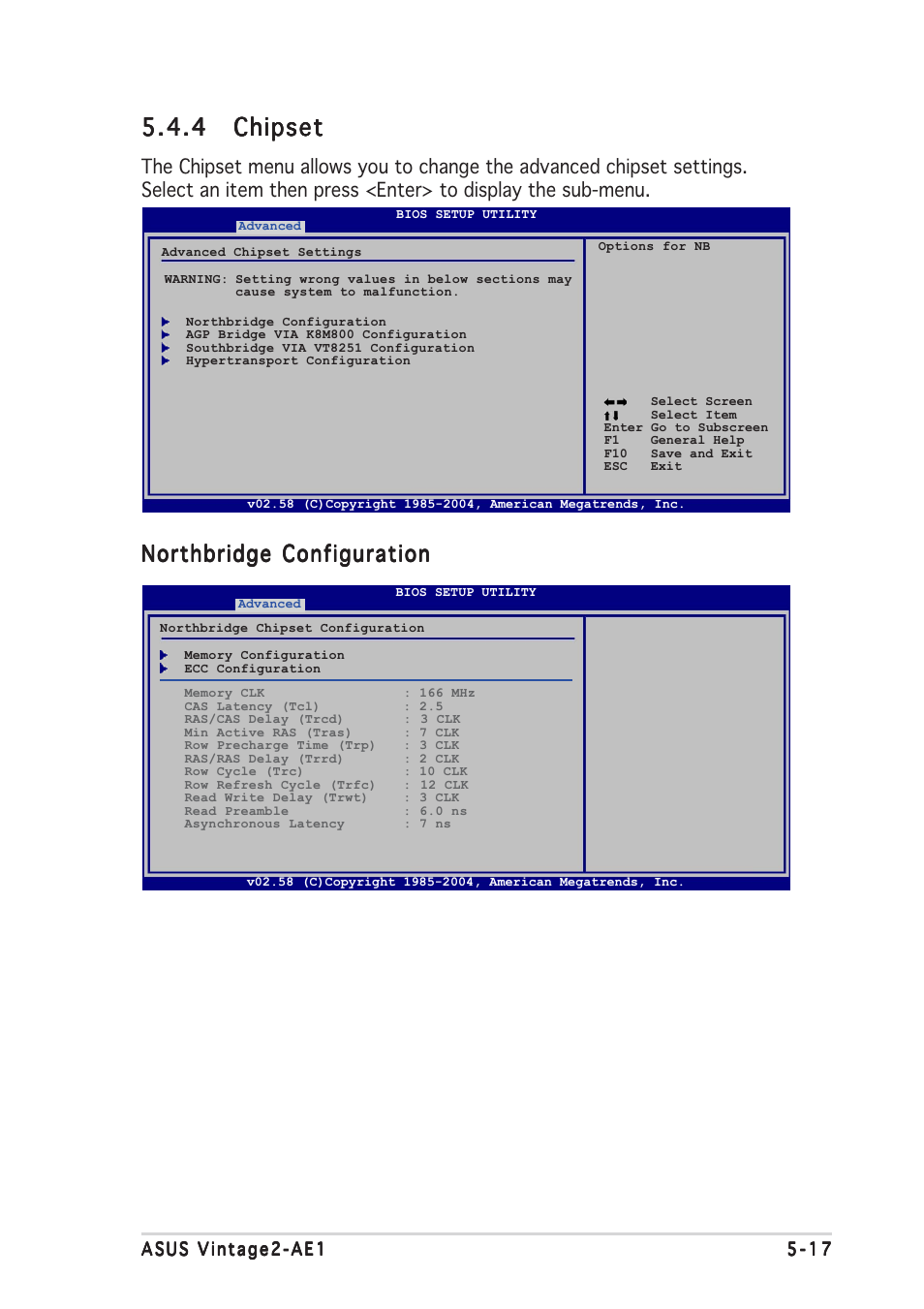 4 chipset chipset chipset chipset chipset, Northbridge configuration | Asus V2-AE1 User Manual | Page 91 / 110