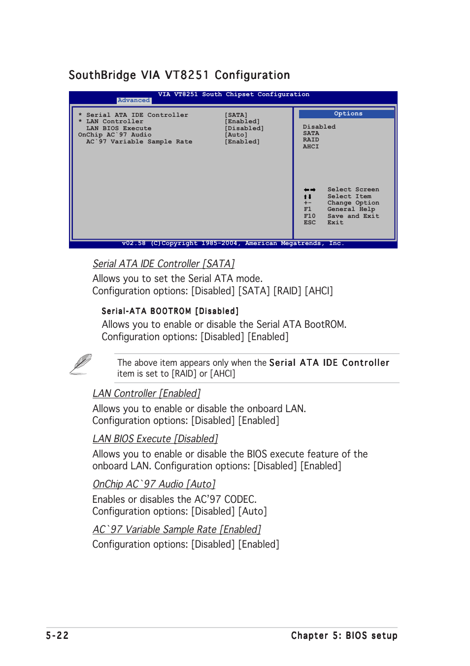 Southbridge via vt8251 configuration | Asus V2-AE1 User Manual | Page 96 / 110